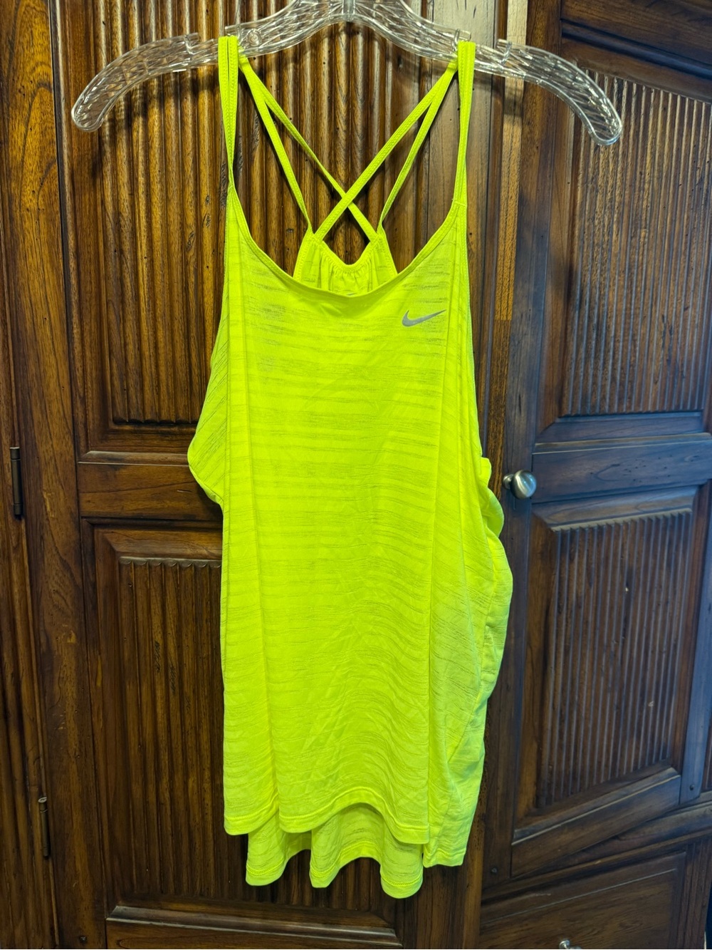 Nike Women's Neon Yellow Cross-Back Tank Top